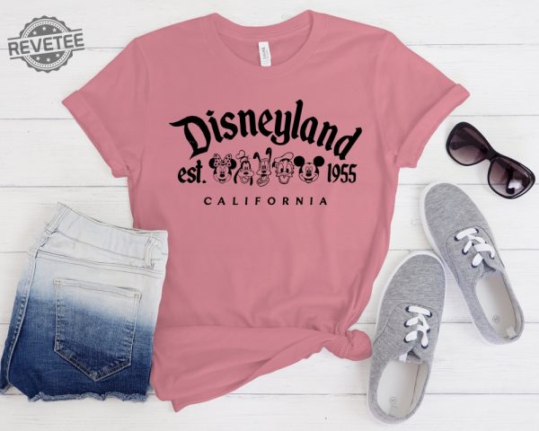 Retro Mickey And Friends Disneyland Est 1955 T Shirt Disneyland Shirt 2022 Family Vacation Shirt Minnie Donald Pluto Shirt Unique revetee 2
