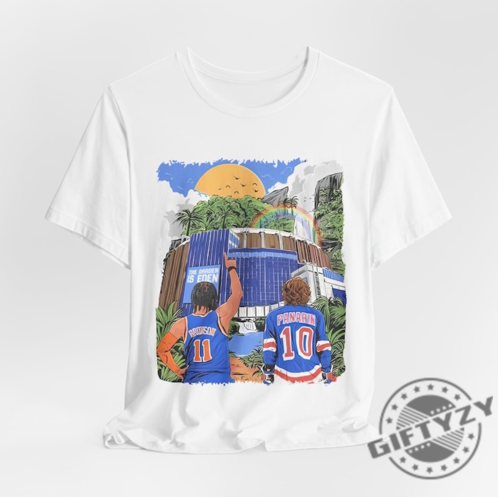 Jalen Brunson And Artemi Panarin The Garden Is Eden Knicks Playoff Shirt Knicks Fan Gift