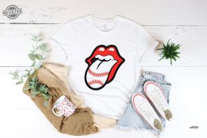 Baseball Tongue T Shirt Baseball Lips Shirt Softball Shirts Gameday Tshirts Unisex Clothing Gift For Hubby Gift For Her revetee 1