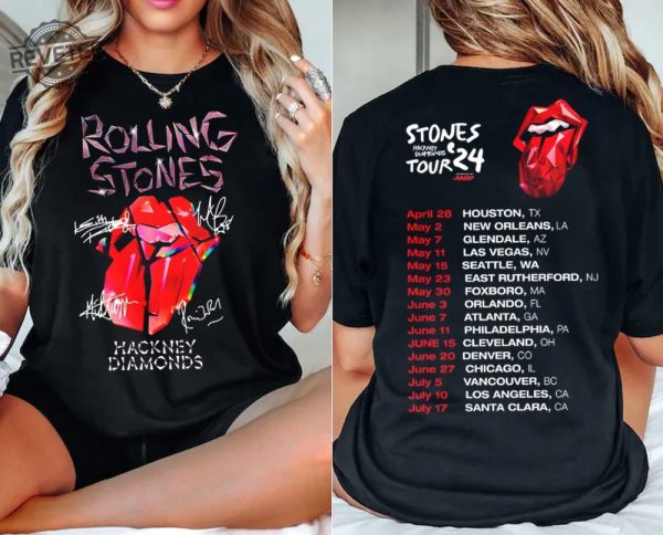 Vintage Rolling Stones Tour 2024 Shirt Rolling Stones Band Fan Shirt Hackney Diamonds Tour Shirt Rock And Roll Shirt Rolling Stones Concert Nyc revetee 1