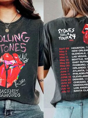 Vintage Rolling Stones Tour 2024 Shirt Rolling Stones Band Fan Shirt Hackney Diamonds Tour Shirt Rock And Roll Shirt Rolling Stones Concert Nyc revetee 2