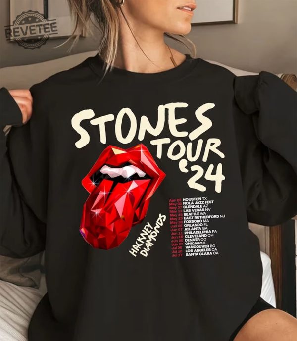 The Rolling Stones Hackney Diamonds Tour 2024 Shirt Sweatshirt Rolling Stones 2024 Hackney Diamonds Tour Shirt Rolling Stones Concert Nyc revetee 1