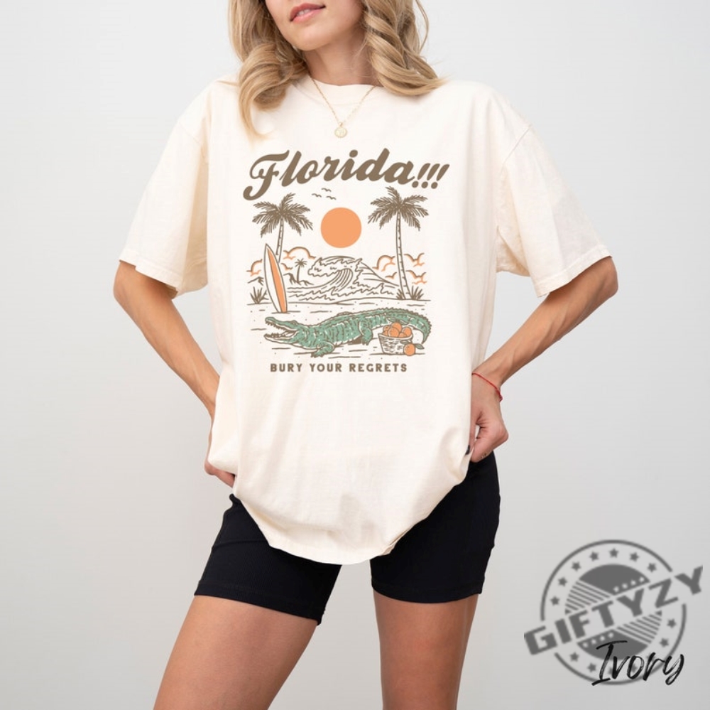 Florida Tortured Poets Taylor Florence Tropical Bury Regrets Aesthetic Swiftie Shirt