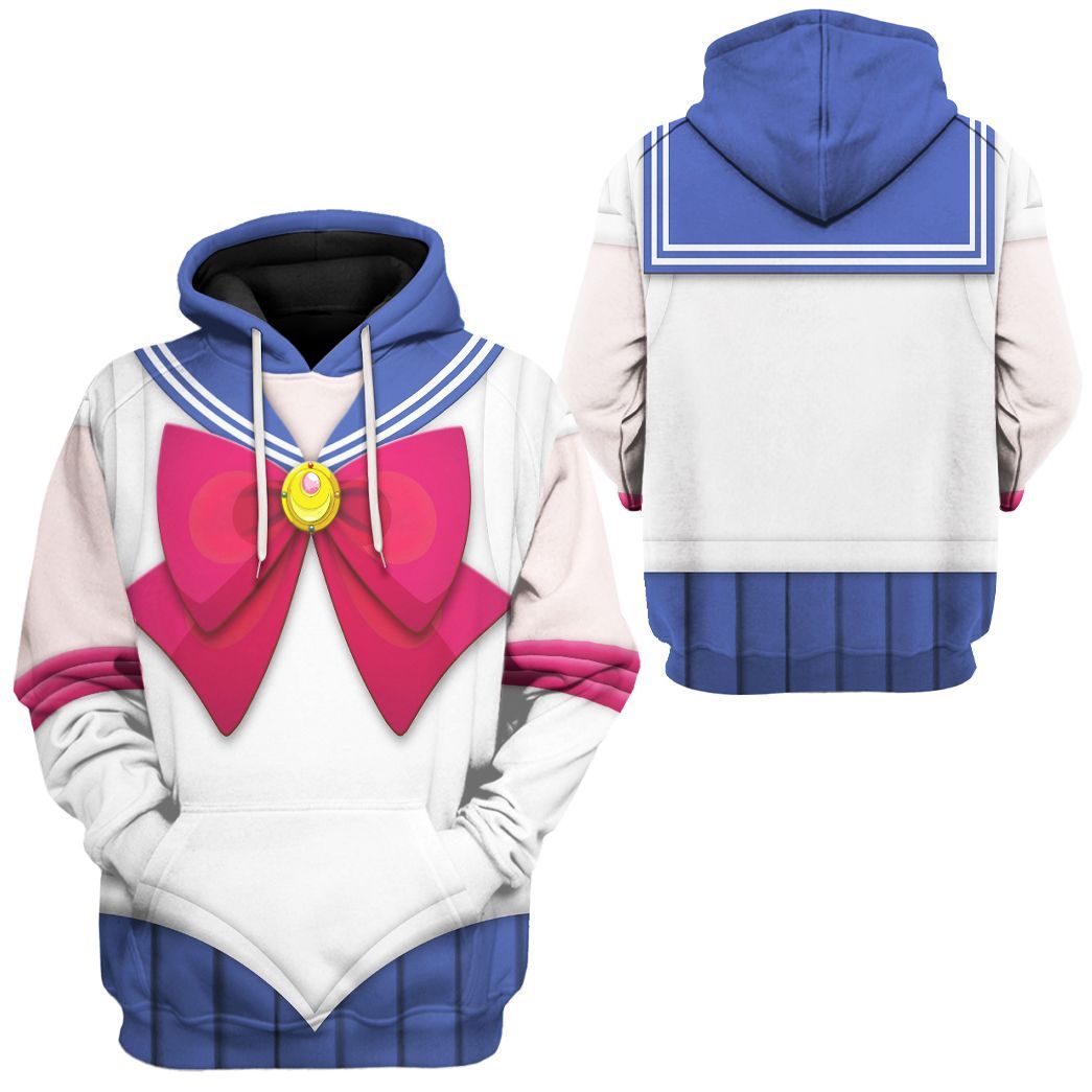 Cheap Sailor Moon Hoodie T Shirt Sweatshirt Vintage Anime Tsukino Usagi Cosplay
