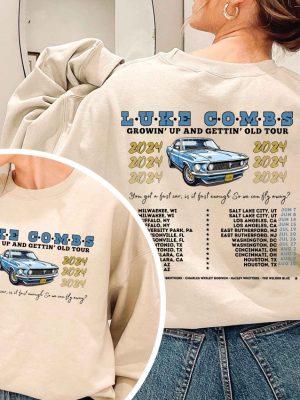 Luke Combs 2024 Tour Shirt Luke Combs Growin Up Tour Shirt Retro Luke Combs Country Design Shirt Unique revetee 5