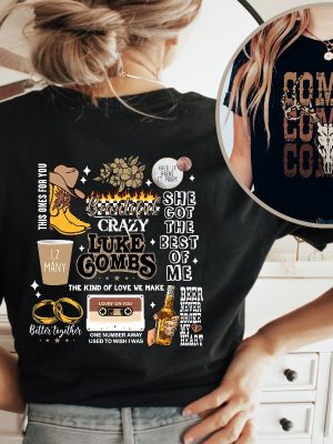 Combs Bullhead Shirt Two Side Print Country Music Shirt Luke Combs World Tour 2024 Cowboy Combs Cowgirl Tee Unique revetee 2