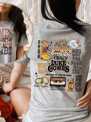 Combs Bullhead Shirt Two Side Print Country Music Shirt Luke Combs World Tour 2024 Cowboy Combs Cowgirl Tee Unique revetee 4