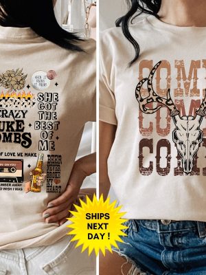 Combs Bullhead Shirt Two Side Print Country Music Shirt Luke Combs World Tour 2024 Cowboy Combs Cowgirl Tee Unique revetee 6