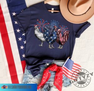 Funny 4Th Of July Chicken Independence Day Usa Flag Shirt giftyzy 2