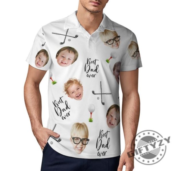 Custom Fathers Day Golf With Face Shirt giftyzy 2