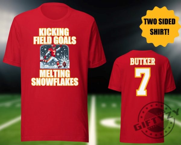 New Butker Shirt For Chiefs Fan Melting Snowflakes Kansas City Football Roman Catholic Shirt giftyzy 1