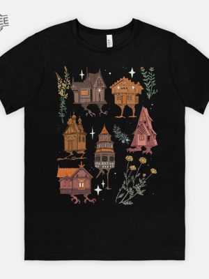 Baba Yaga Shirt House Cottage Witchy Witch Forestcore Cottagecore Tshirt Botanical Witch Slavic Mythology Unique revetee 2