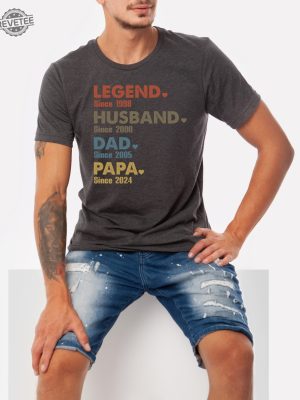 Dad With Years Shirt Papa With Year Gift For Husband Fathers Day Gift Legend Husband Dad Papa Shirt The Legend Dad Unique revetee 3