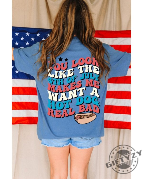 Funny 4Th July Hot Dog Lover Shirt giftyzy 3