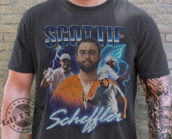 Vintage Scottie Scheffler Mug Shot Golf Legend Shirt giftyzy 1