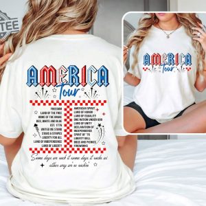 Retro America Tour Shirt 4Th Of July Playlist Mens 4Th Of July Outfits July 4Th Outfits For Woman Family Matching 4Th Of July Outfits Unique revetee 4
