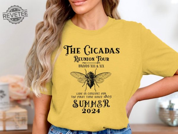 The Cicadas Reunion Tour Summer 2024 Shirt Broods Xiii Xix Concert Shirt Live In Concert Since 1803 Graphic Tee Unique revetee 2