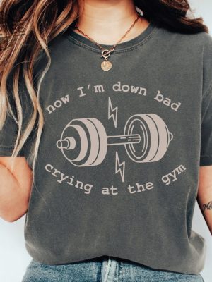 Down Bad Crying At The Gym Shirt Funny Workout Shirt Gift For Girlfriend Taylor Swift Album Covers Taylor Swifts Newest Album Unique revetee 2