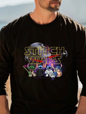 Disney Stitch Wars Characters Shirt Star Wars Stitch Adult Sweatshirt Stitch Head Tee Stitch Lover Hoodie Unique revetee 4