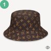 louis vuitton everyday lv bucket hat replica blue brown black stylish and trendy all over printed hats laughinks 1
