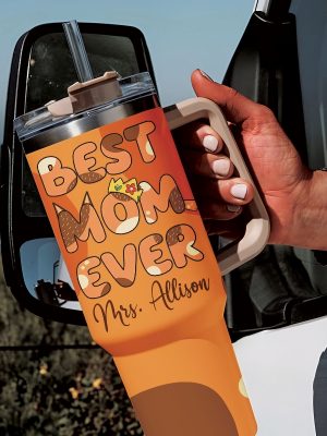 Personalized Blue Mothers Day Tumbler 40Oz Blue Heeler Best Mom Ever Custom Cup Bluey Mom Stanley Cup Bluey Family Cups revetee 2