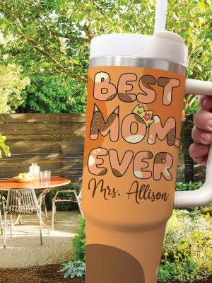 Personalized Blue Mothers Day Tumbler 40Oz Blue Heeler Best Mom Ever Custom Cup Bluey Mom Stanley Cup Bluey Family Cups revetee 3