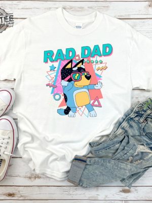 Rad Dad Tee Shirt Retro Bluey Dog Tee Shirt For Dad Fathers Day Family Dad Bluey Dog Shirt Bluey Wiki Unique revetee 2