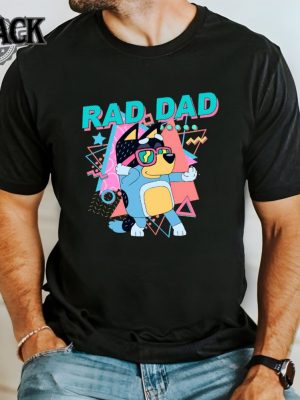 Rad Dad Tee Shirt Retro Bluey Dog Tee Shirt For Dad Fathers Day Family Dad Bluey Dog Shirt Bluey Wiki Unique revetee 3