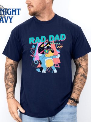 Rad Dad Tee Shirt Retro Bluey Dog Tee Shirt For Dad Fathers Day Family Dad Bluey Dog Shirt Bluey Wiki Unique revetee 5