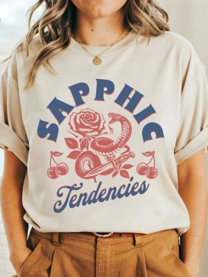 Sappic Shirt Lesbian Pride Tshirt Sapphic Tendencies Lavender Menace Live Laugh Lesbian Lesbian Gift Queer Shirt Unique revetee 5