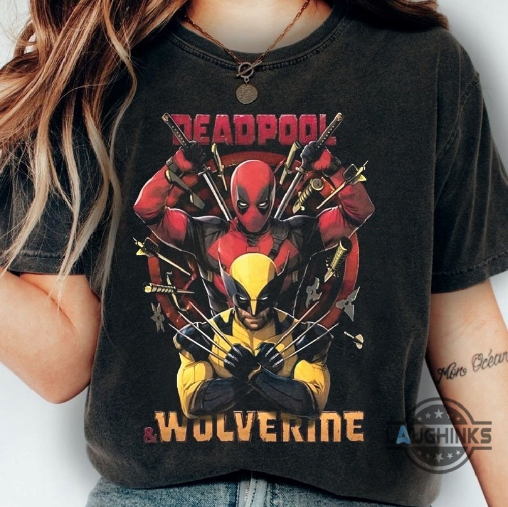 Deadpool And Wolverine T Shirt Hoodie Sweatshirt Deadpool 3 Movie Marvel Superhero Shirts For Sale