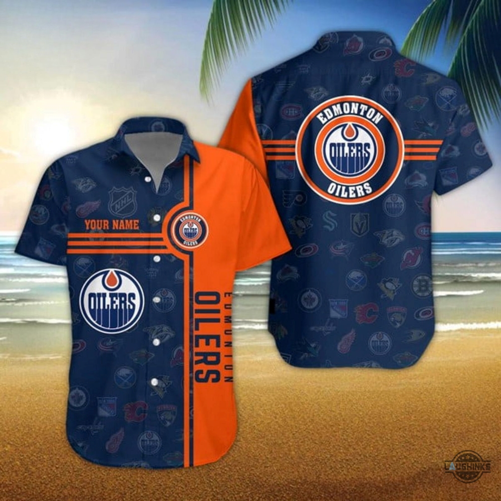 Custom Nhl 2024 Edmonton Oilers Hawaiian Shirt Retro Button Up Shirts And Shorts Trendy Hockey Gift