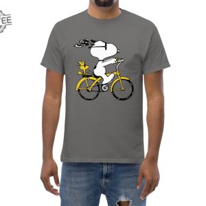 Peanuts Snoopy Woodstock Riding Bike Shirt Anniversary Shirt Happy Monday Snoopy Snoopy Thank You Snoopy Summer Images Unique revetee 2