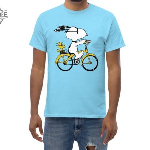 Peanuts Snoopy Woodstock Riding Bike Shirt Anniversary Shirt Happy Monday Snoopy Snoopy Thank You Snoopy Summer Images Unique revetee 5