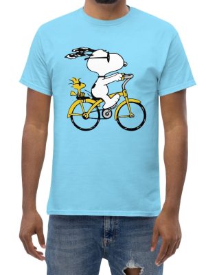 Peanuts Snoopy Woodstock Riding Bike Shirt Anniversary Shirt Happy Monday Snoopy Snoopy Thank You Snoopy Summer Images Unique revetee 5