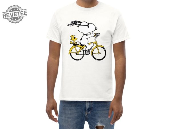 Peanuts Snoopy Woodstock Riding Bike Shirt Anniversary Shirt Happy Monday Snoopy Snoopy Thank You Snoopy Summer Images Unique revetee 7