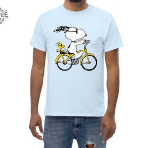 Peanuts Snoopy Woodstock Riding Bike Shirt Anniversary Shirt Happy Monday Snoopy Snoopy Thank You Snoopy Summer Images Unique revetee 9