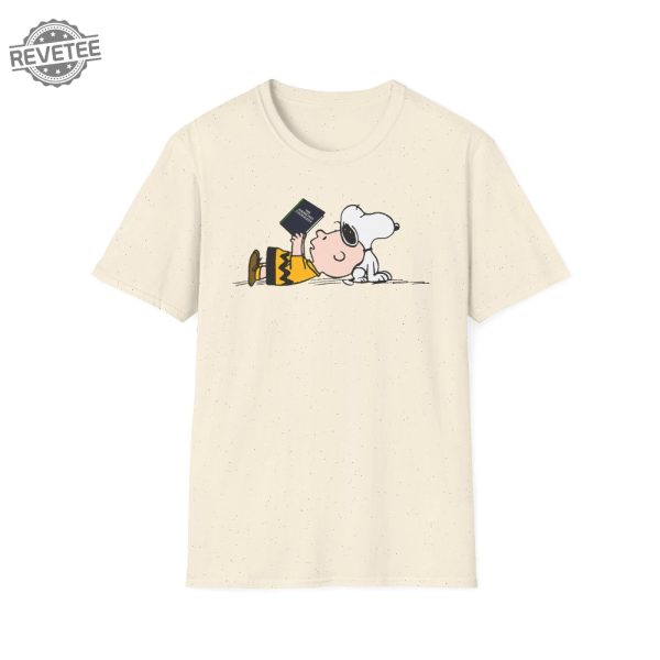 Peanuts Snoopy Charlie Brown Reading Anarchists Cookbook Tribute Unisex Softstyle Tshirt Happy Monday Snoopy Thank You Unique revetee 10