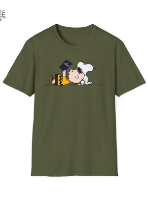 Peanuts Snoopy Charlie Brown Reading Anarchists Cookbook Tribute Unisex Softstyle Tshirt Happy Monday Snoopy Thank You Unique revetee 3