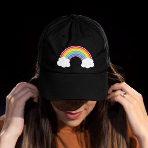 rainbow lgbtq pride classic embroidered baseball hat stylish and trendy lgbtq pride accessories laughinks 6