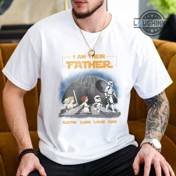 epic star wars i am their father personalized shirt funny movie custom fathers day gift for dads best dad present darth vader fan gear gift for him laughinks 1