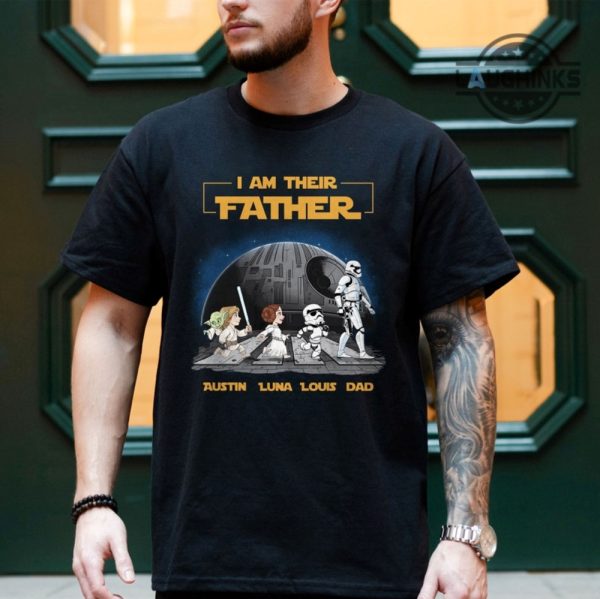epic star wars i am their father personalized shirt funny movie custom fathers day gift for dads best dad present darth vader fan gear gift for him laughinks 3
