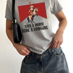 save a horse ride a cowgirl shirt funny gay lesbian lgbt pride month western rodeo shirts laughinks 3