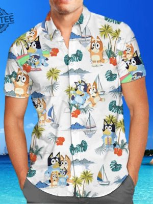 Bluey Hawaiian Shirt Bluey And Bingo Button Shirt Bluey Bingo Shirt Summer Shirt Hawaiian Shirt Bluey Button Up Shirt Unique revetee 3