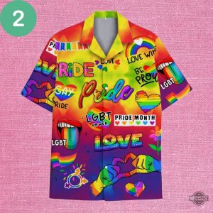 vibrant rainbow pride hawaiian shirt and shorts lgbtq aloha beach button up shirts trending summer gift laughinks 3