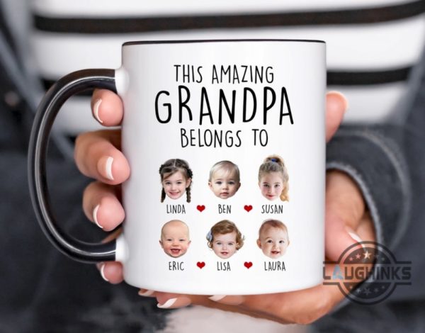 personalized grandad mug with photo this amazing grandpa belongs to custom kids faces coffee cup great grandfather birthday fathers day gift laughinks 2