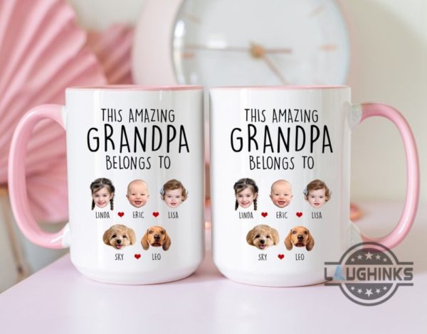 personalized grandad mug with photo this amazing grandpa belongs to custom kids faces coffee cup great grandfather birthday fathers day gift laughinks 4