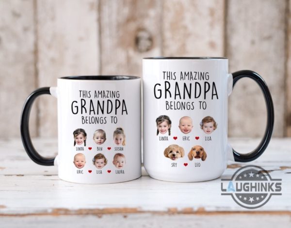 personalized grandad mug with photo this amazing grandpa belongs to custom kids faces coffee cup great grandfather birthday fathers day gift laughinks 5