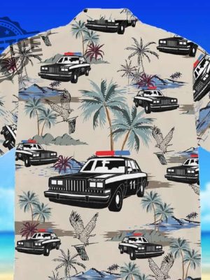 Police Car Hawaiian Shirt Unique Police Car Button Shirt revetee 2