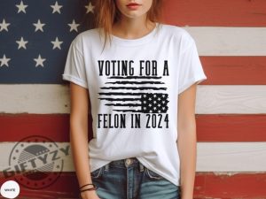 Voting For Felon Trump 2024 Nation In Distress Flag Shirt giftyzy 3